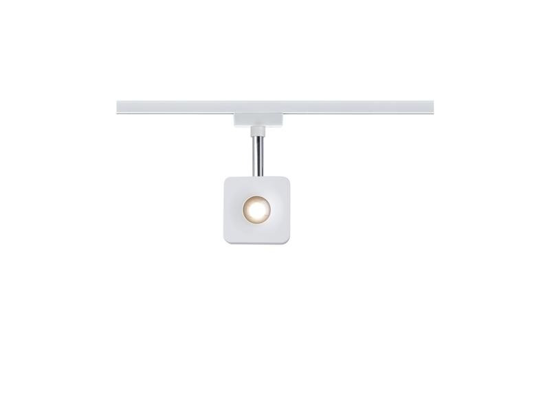 Paulmann LED Schienenspot URail Cube, 8 W, 2700 K, Weiss/ Chrom