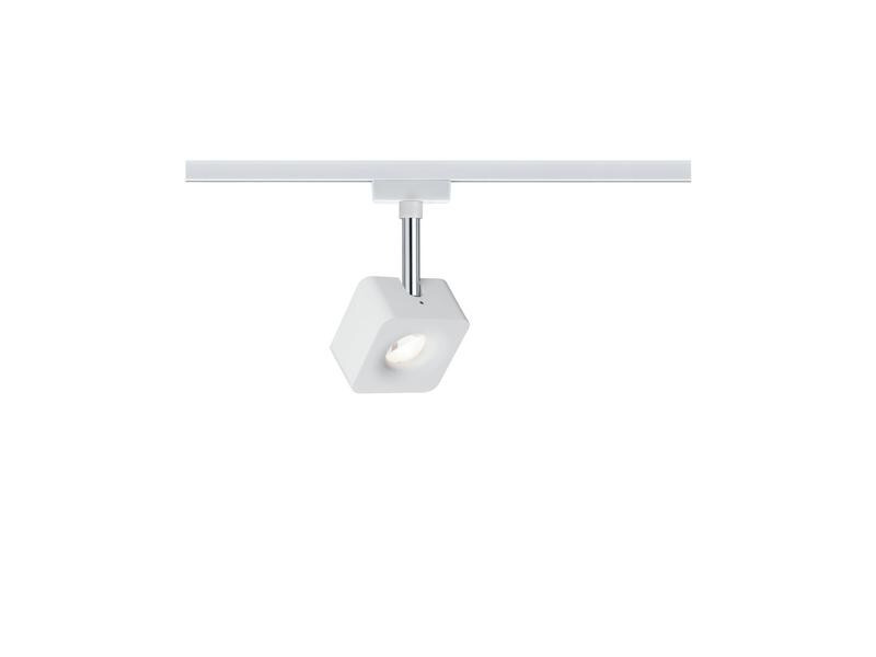 Paulmann LED Schienenspot URail Cube, 8 W, 2700 K, Weiss/ Chrom
