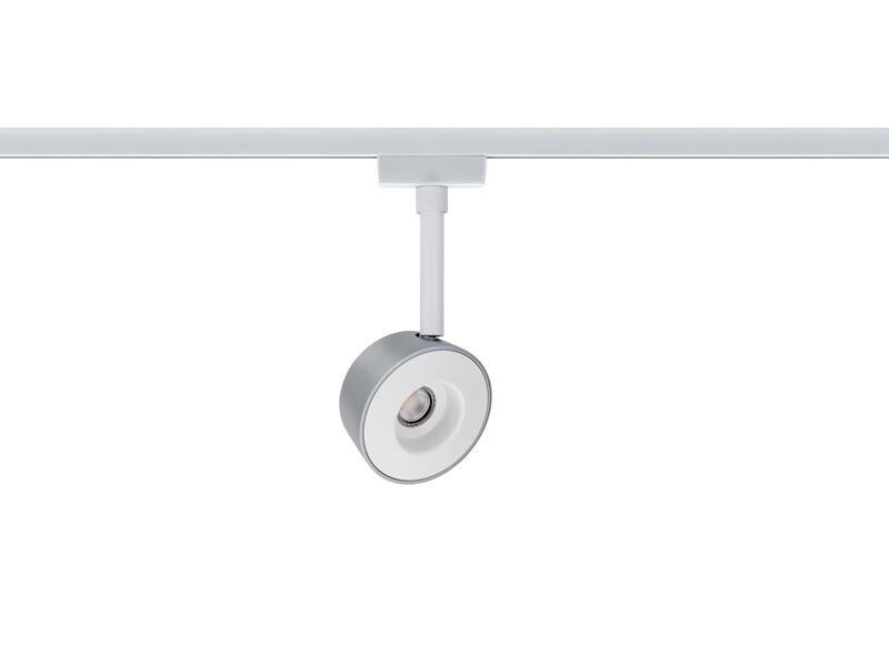 Paulmann LED Schienenspot URail Pellet, 4 W, 2700 K, Weiss/ Chrom