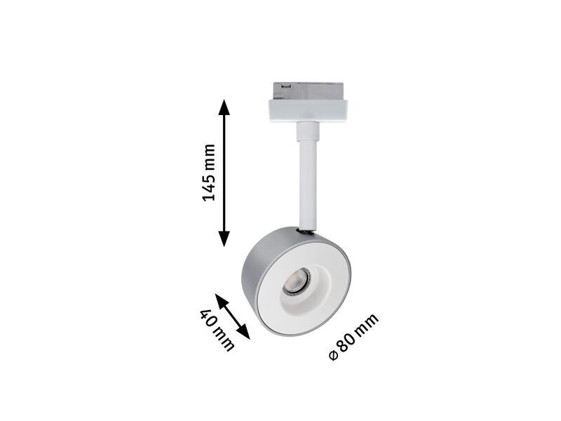 Paulmann LED Schienenspot URail Pellet, 4 W, 2700 K, Weiss/ Chrom