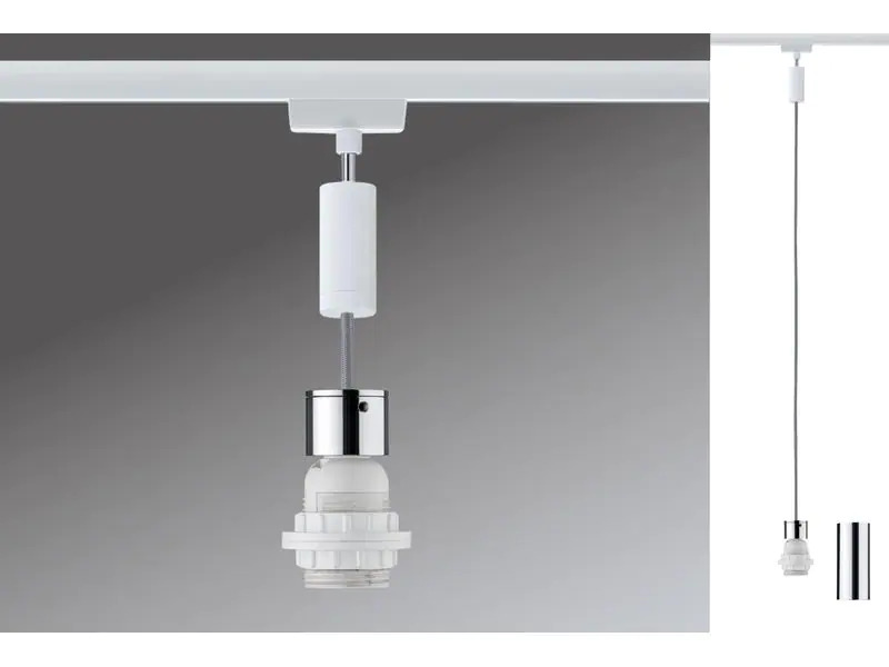 Paulmann Pendelleuchte Urail 2Easy Basic, 1 x E27, 20 W, Weiss/ Chrom