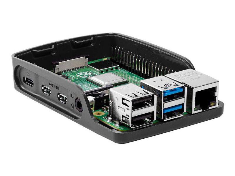 Raspberry Pi Gehäuse Raspberry Pi 4 Model B Grau/Schwarz
