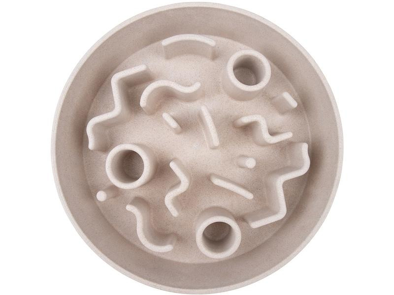 District 70 Bambusnapf Bamboo Dog Slow Feeder Ø 28 cm, Creme-Weiss