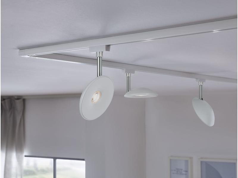 Paulmann LED Schienenspot URail Sphere, 7.4 W, 2700 K, Weiss/ Chrom