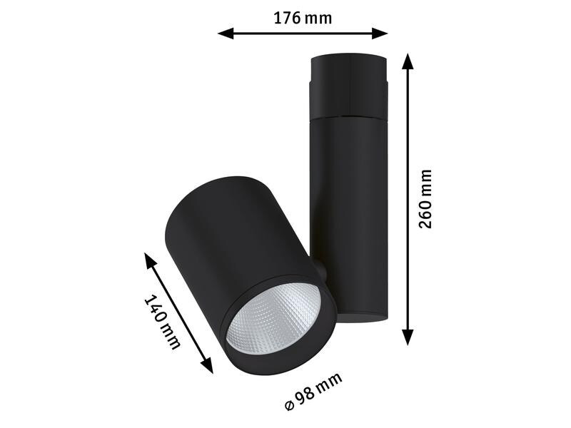 Paulmann LED Schienenspot URail Zeuz, 33 W, 3000 K, 15°, Schwarz