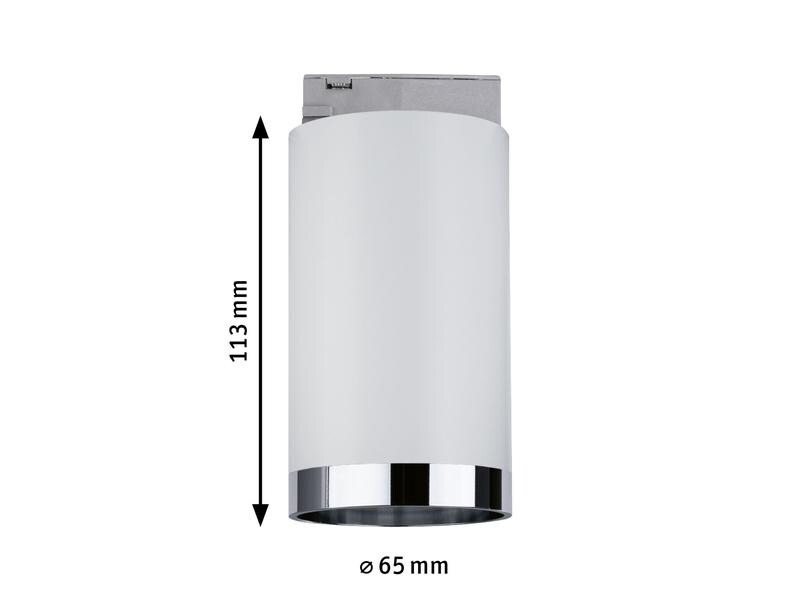 Paulmann Schienenspot URail Tube, 1 x GU10, 10 W, Weiss/ Chrom