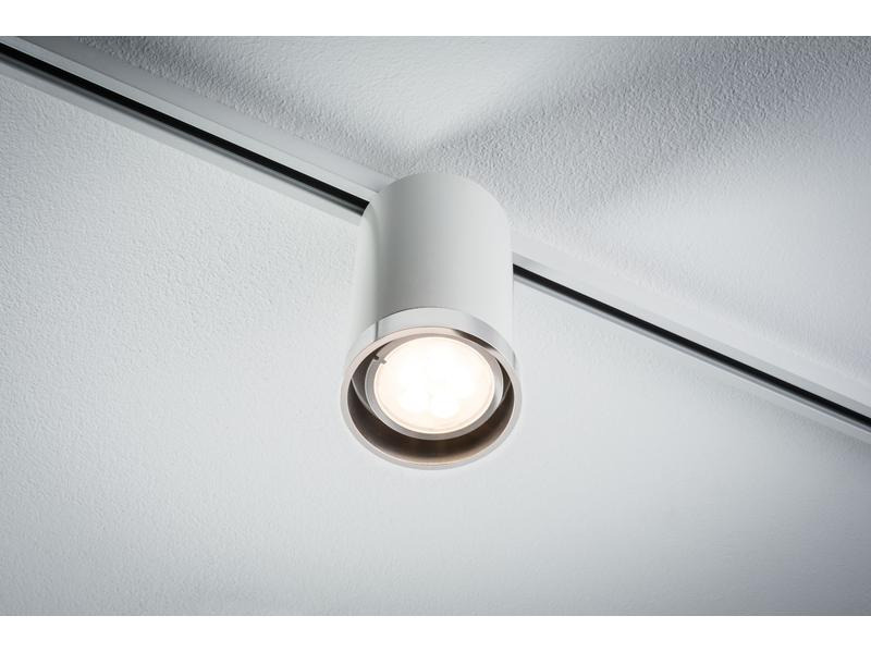 Paulmann Schienenspot URail Tube, 1 x GU10, 10 W, Weiss/ Chrom