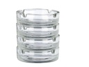 relaxdays Aschenbecher aus Glas 4er Set, Transparent