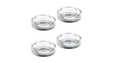 relaxdays Aschenbecher aus Glas 4er Set, Transparent