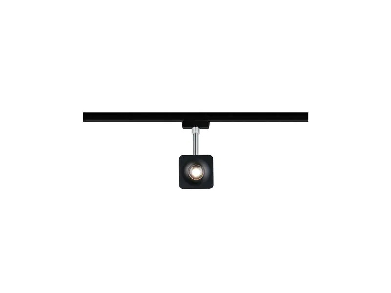 Paulmann LED Schienenspot URail Cube, 8 W, 2700 K, Schwarz/ Chrom