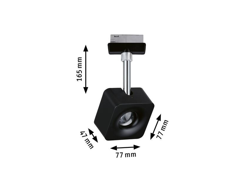 Paulmann LED Schienenspot URail Cube, 8 W, 4000 K, Schwarz/ Chrom