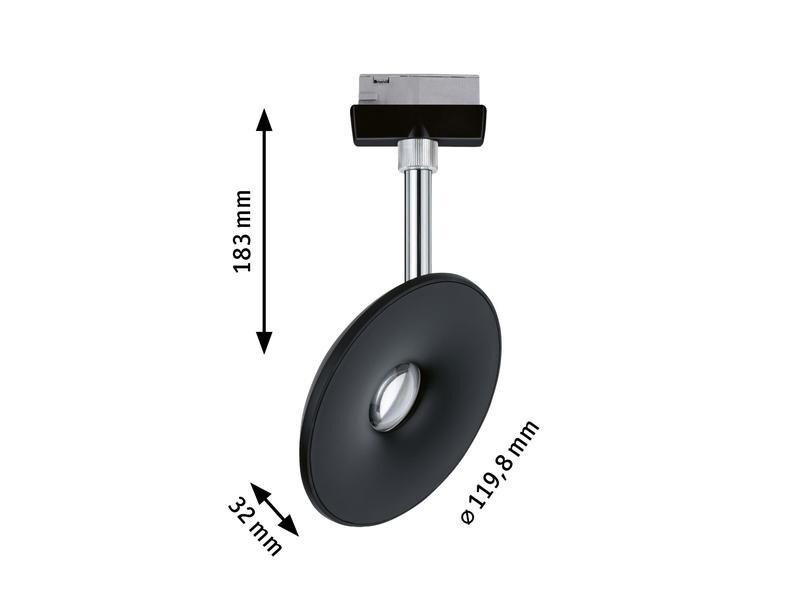 Paulmann LED Schienenspot URail Sphere, 7.4 W, 2700 K, Schwarz/ Chrom