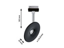 Paulmann LED Schienenspot URail Sphere, 7.4 W, 2700 K, Schwarz/ Chrom