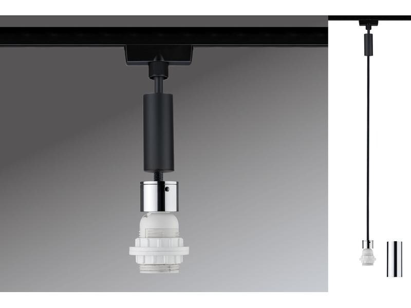 Paulmann Pendelleuchte Urail 2Easy Basic, 1xE27, 20 W, Schwarz/Chrom