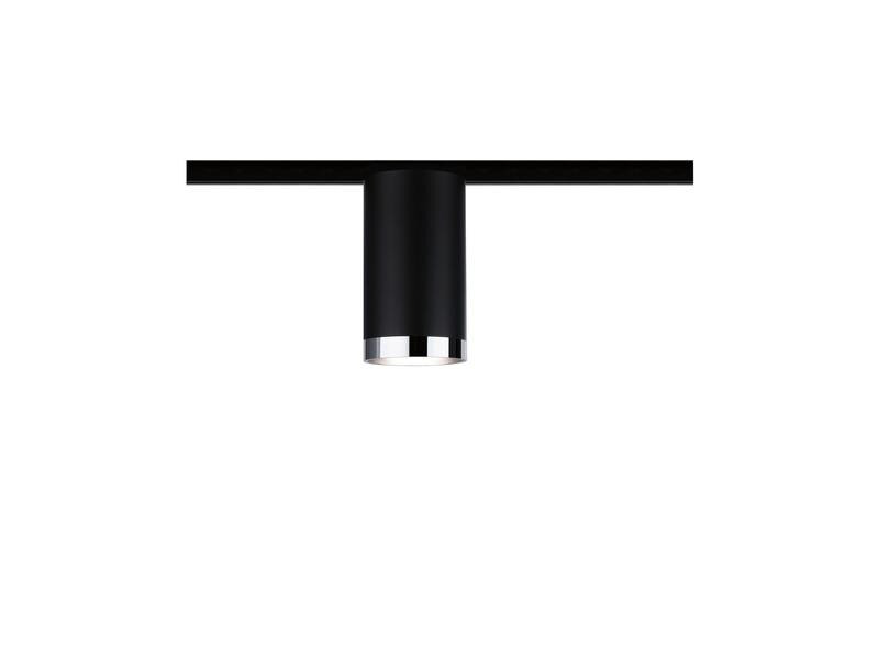 Paulmann Schienenspot URail Tube, 1 x GU10, 10 W, Schwarz/ Chrom