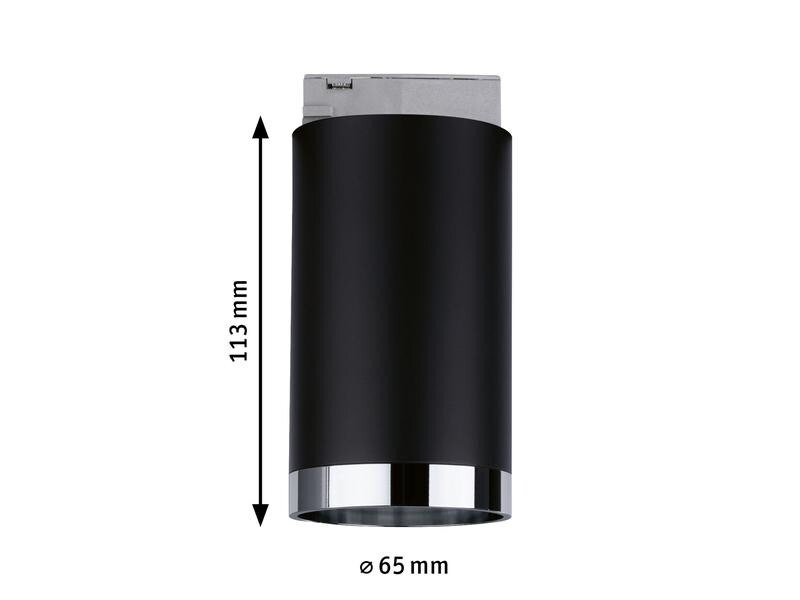 Paulmann Schienenspot URail Tube, 1 x GU10, 10 W, Schwarz/ Chrom