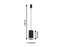 Paulmann Pendelleuchte URail Corus, 1 x E27, 50 W, Schwarz