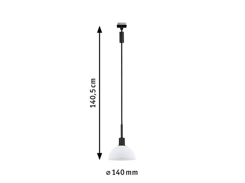 Paulmann Pendelleuchte URail Sarrasani, 1 x E14, 20 W, Schwarz/ Opal