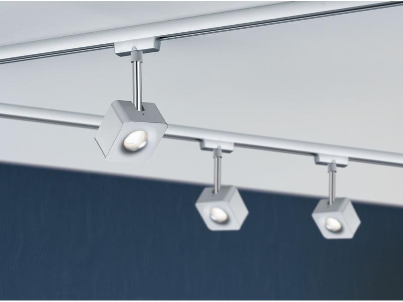 Paulmann LED Schienenspot URail Cube, 8 W, 2700 K, Chrom