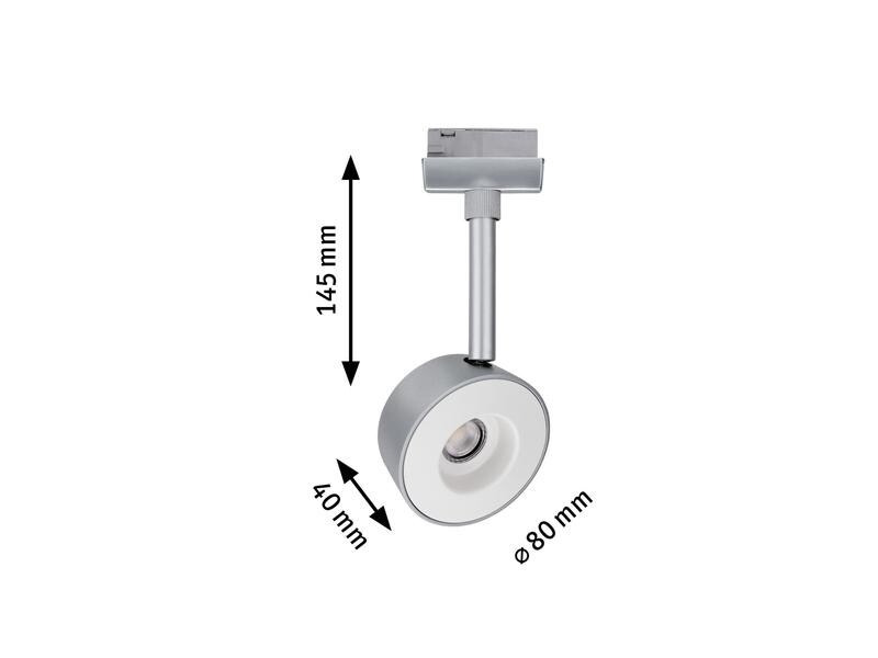 Paulmann LED Schienenspot URail Pellet, 4 W, 2700 K, Chrom/ Chrom