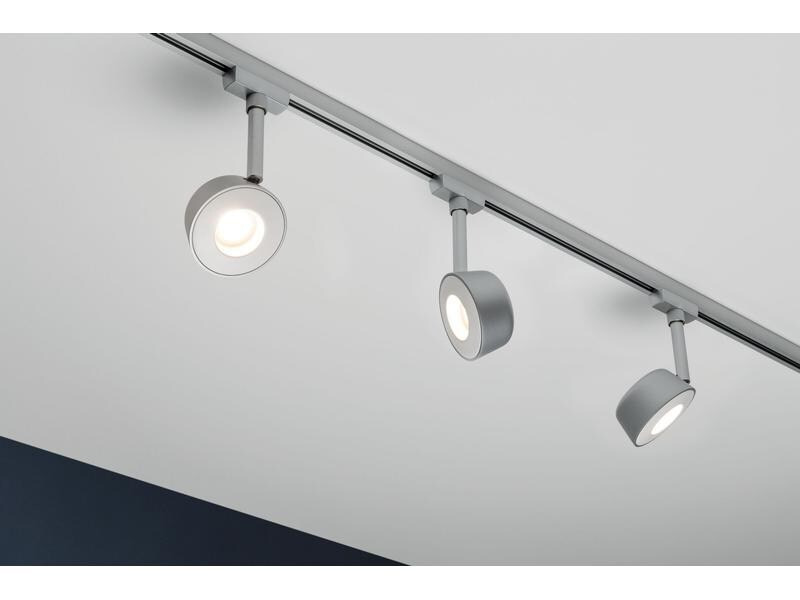 Paulmann LED Schienenspot URail Pellet, 4 W, 2700 K, Chrom/ Chrom