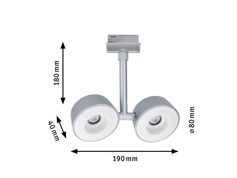 Paulmann LED Schienenspot Double Pellet, 2 x 6.7 W, 2700 K, Chrom