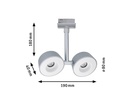 Paulmann LED Schienenspot Double Pellet, 2 x 6.7 W, 2700 K, Chrom