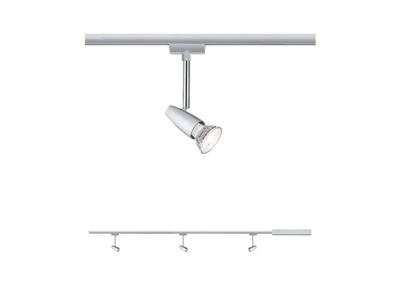 Paulmann Schienenspot URail Barelli Set, 3 x GU10, 30 W, Chrom