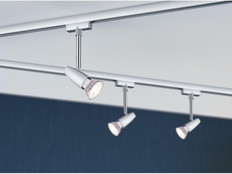 Paulmann Schienenspot URail Barelli Set, 3 x GU10, 30 W, Chrom
