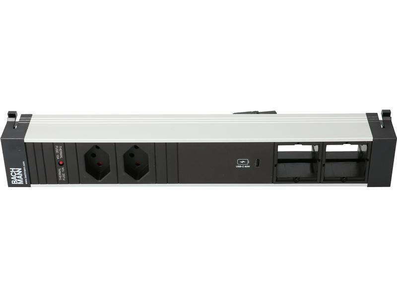 Bachmann Einbausteckerleiste POWER FRAME 2x T13, 1x USB-C, 2x Custom
