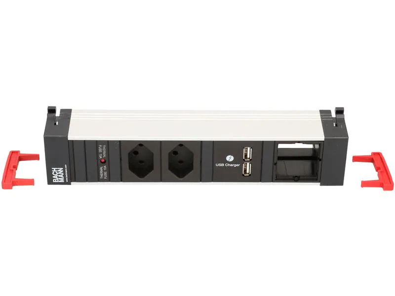 Bachmann Einbausteckerleiste POWER FRAME 2x T13, USB, Custom-ABD Leer