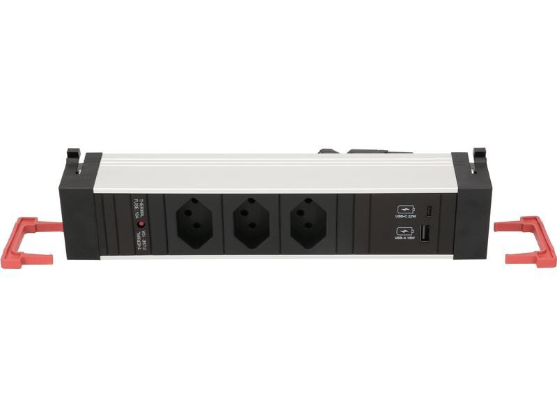 Bachmann Einbausteckerleiste POWER FRAME 3x T13, 1x USB A/C