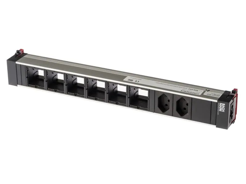 Bachmann Einbausteckerleiste Top Frame 2x T13, 6x ABD