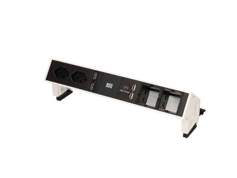 Bachmann Tischsteckdosenleiste DESK 2  2x T13, 1x USB,  2x ABD