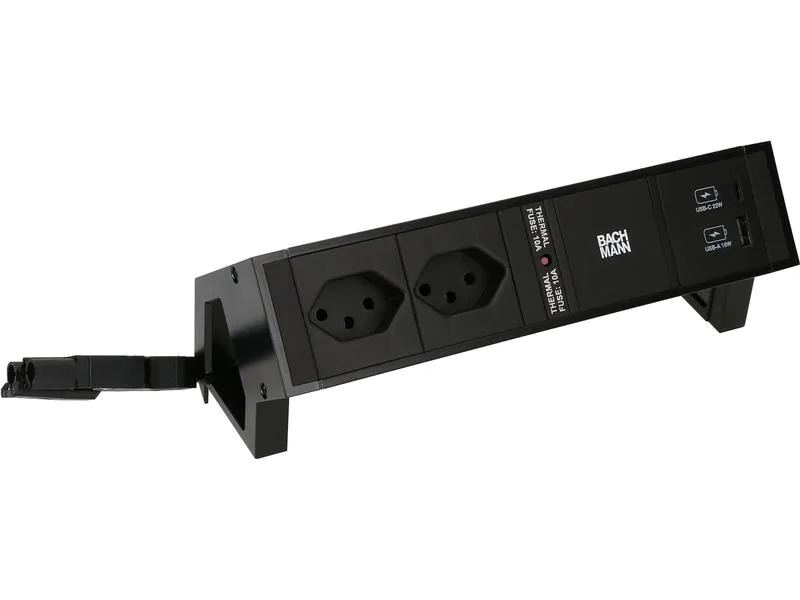 Bachmann Tischsteckdosenleiste DESK 2, 2x T13, 1x USB A/C