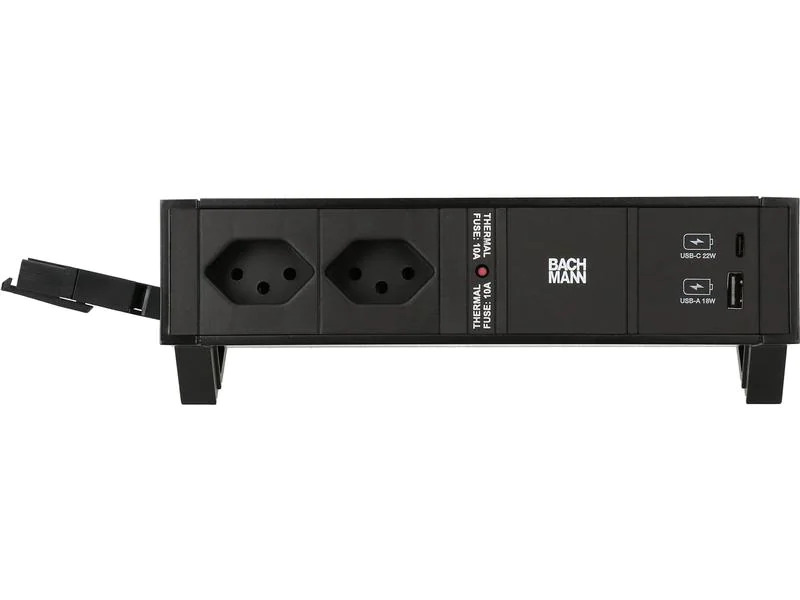 Bachmann Tischsteckdosenleiste DESK 2, 2x T13, 1x USB A/C