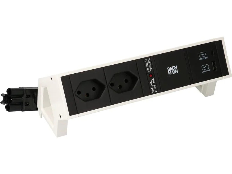 Bachmann Tischsteckdosenleiste DESK 2, 2x T13, 1x USB A/C