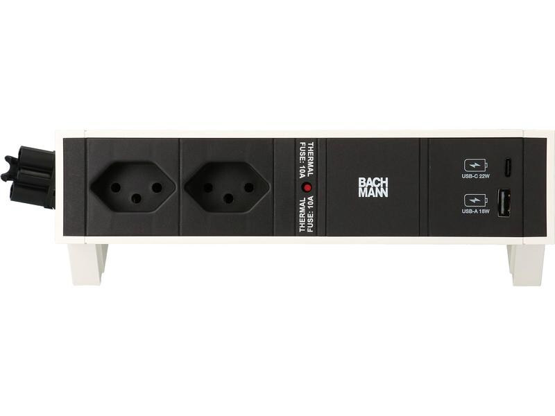 Bachmann Tischsteckdosenleiste DESK 2, 2x T13, 1x USB A/C