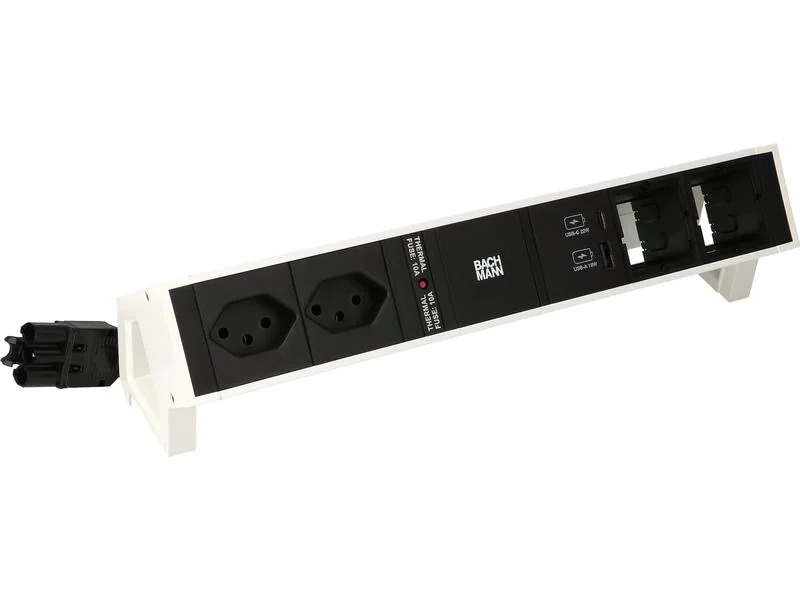 Bachmann Tischsteckdosenleiste DESK 2, 2x T13, 1x USB A/C, 2x Custom