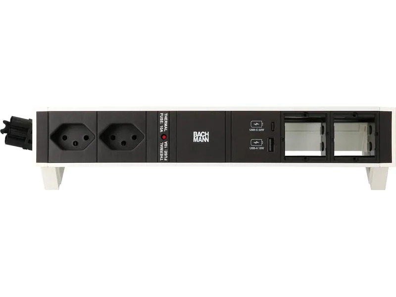Bachmann Tischsteckdosenleiste DESK 2, 2x T13, 1x USB A/C, 2x Custom