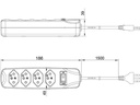 FURBER.power Steckdosenleiste 4x T13 mit Schalter