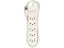 Max Hauri Steckdosenleiste Basic Line 5 x T13 Reset Schalter, Weiss