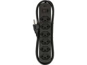 Max Hauri Steckdosenleiste Basic Line 6 x T13 Reset Schalter, Schwarz