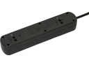 Max Hauri Steckdosenleiste Basic Line 6 x T13 Reset Schalter, Schwarz