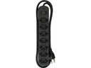Max Hauri Steckdosenleiste Basic Line 7 x T13 Reset Schalter, Schwarz