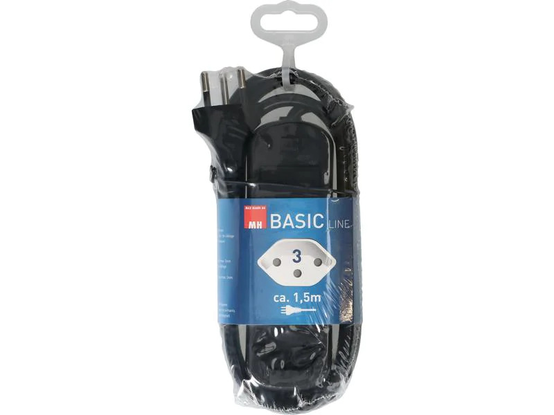 Max Hauri Steckdosenleiste Basic-Line 3xT13, 1.5 Meter