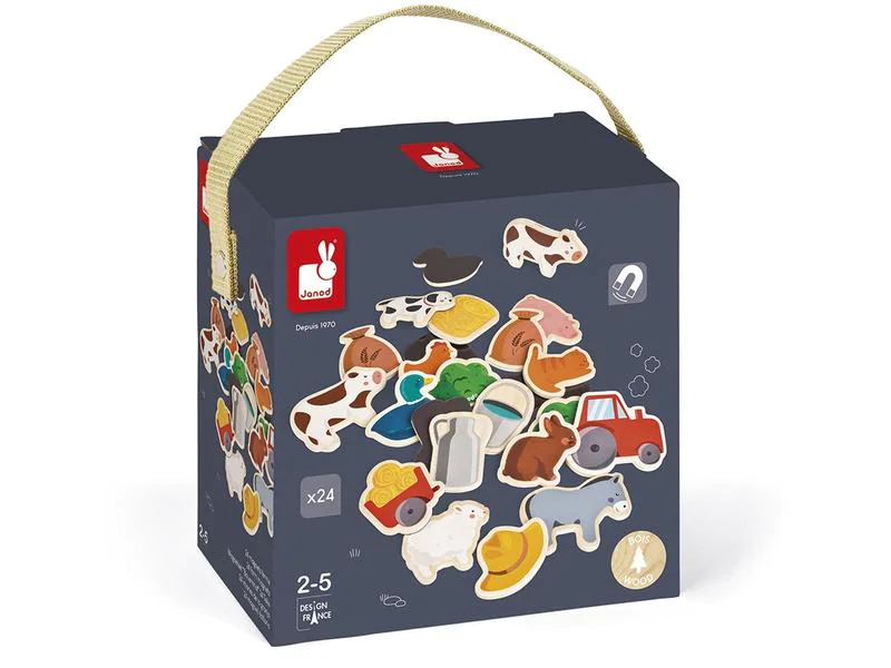 Janod Magnete Bauernhof 24-teilig