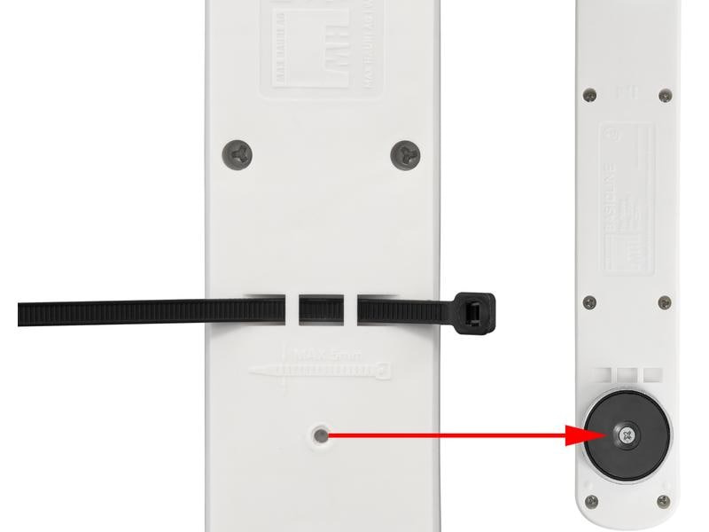 Max Hauri Steckdosenleiste Basic-Line 5xT13 Schwarz, 1.5 Meter