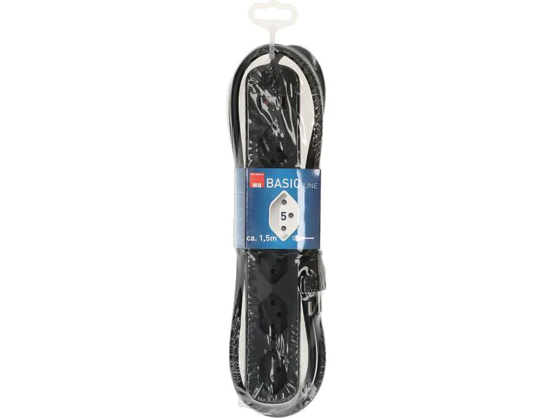 Max Hauri Steckdosenleiste Basic-Line 5xT13, 1.5 Meter