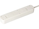 Max Hauri Steckdosenleiste Basic-Line V2 6 x T13, 1.5 Meter Weiss